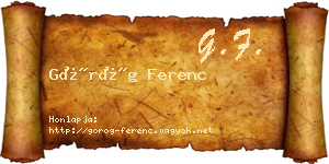 Görög Ferenc névjegykártya